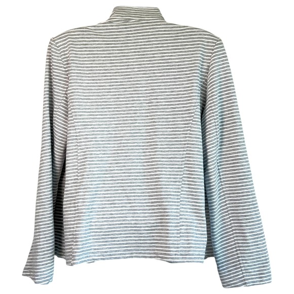 Tommy Hilfiger Womens Knit Military‎ Blazer Jacket Gray White Size Large Preppy - Picture 5 of 7